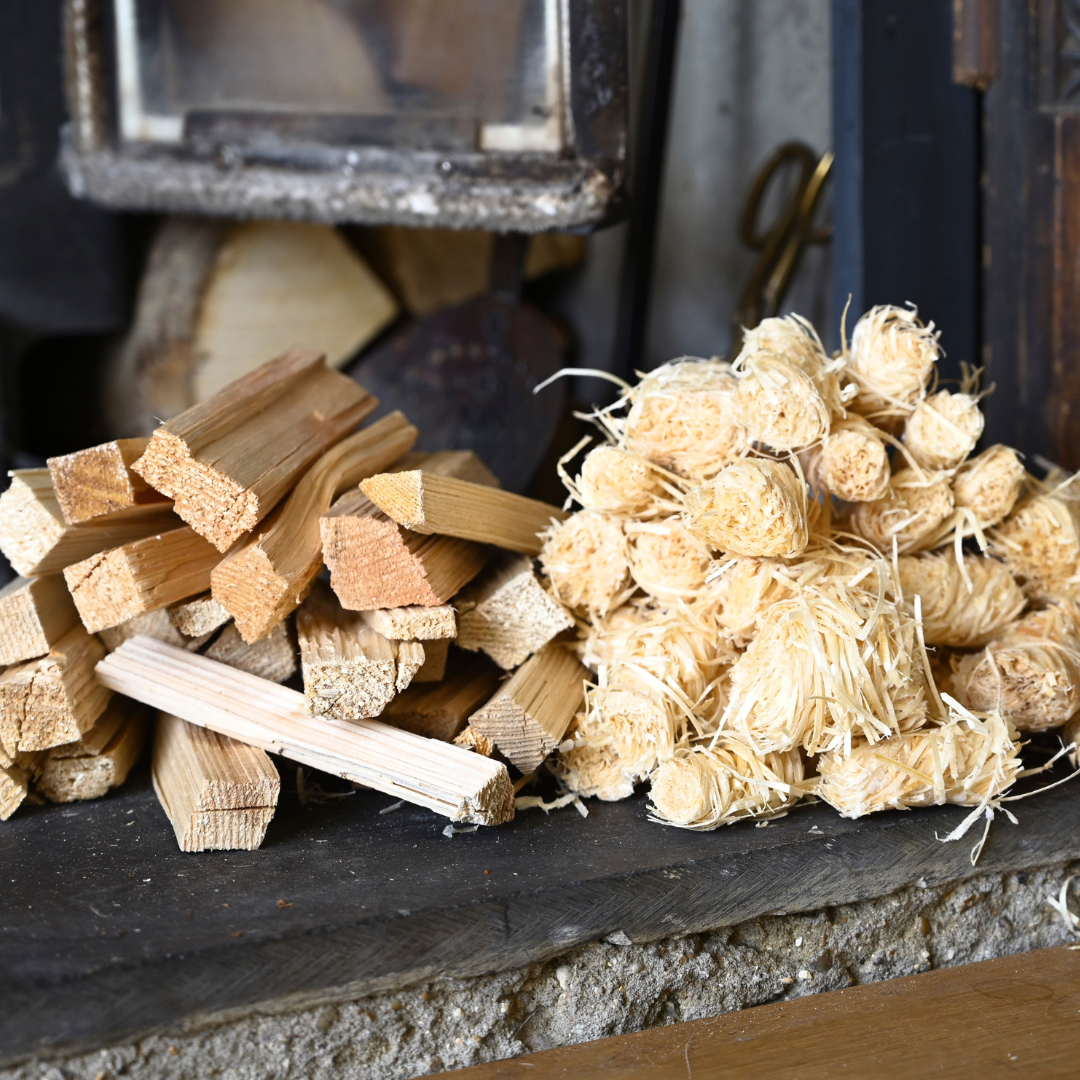 How do kindling and firelighters help with my fire? Logpile