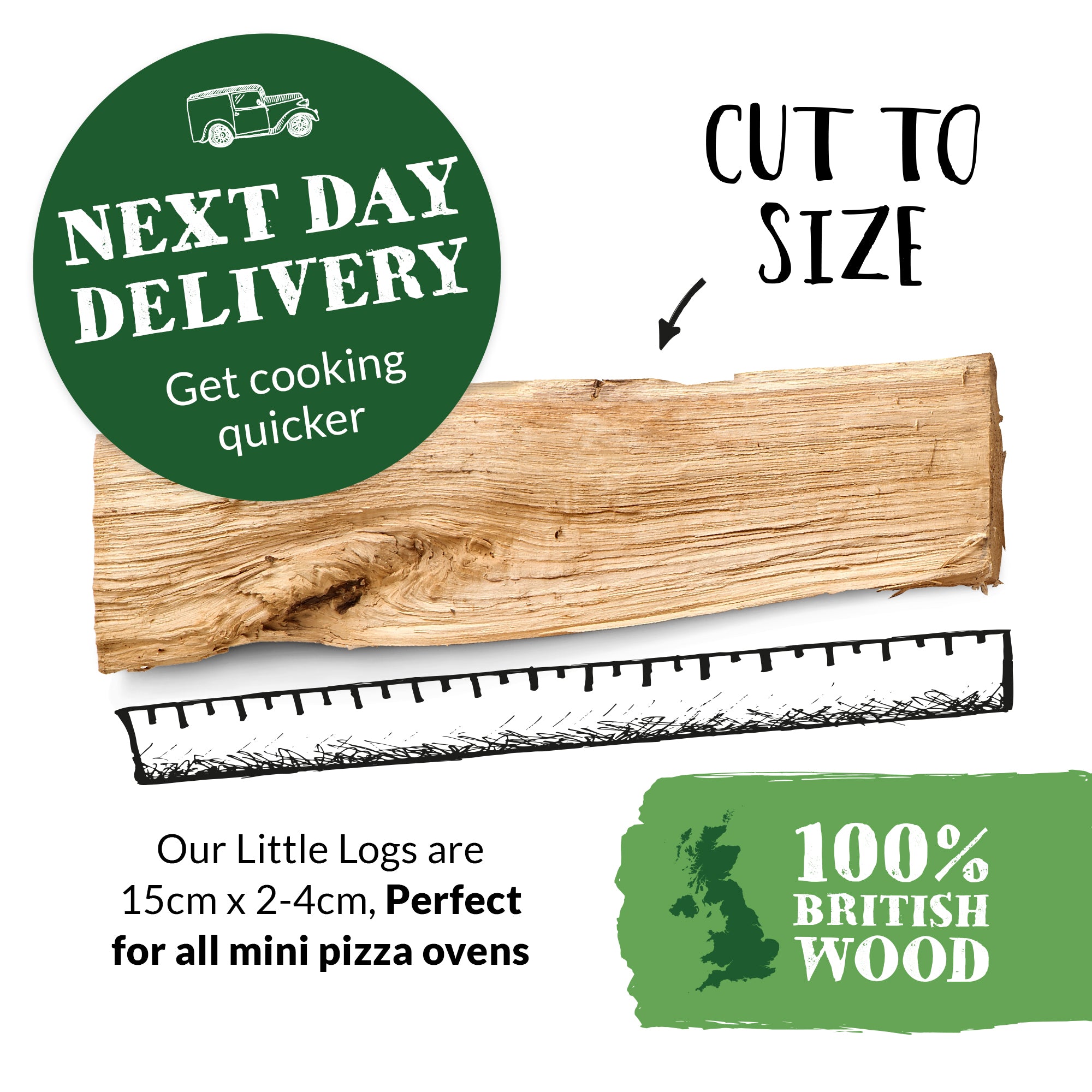 Oak Little Logs for Mini Pizza Ovens